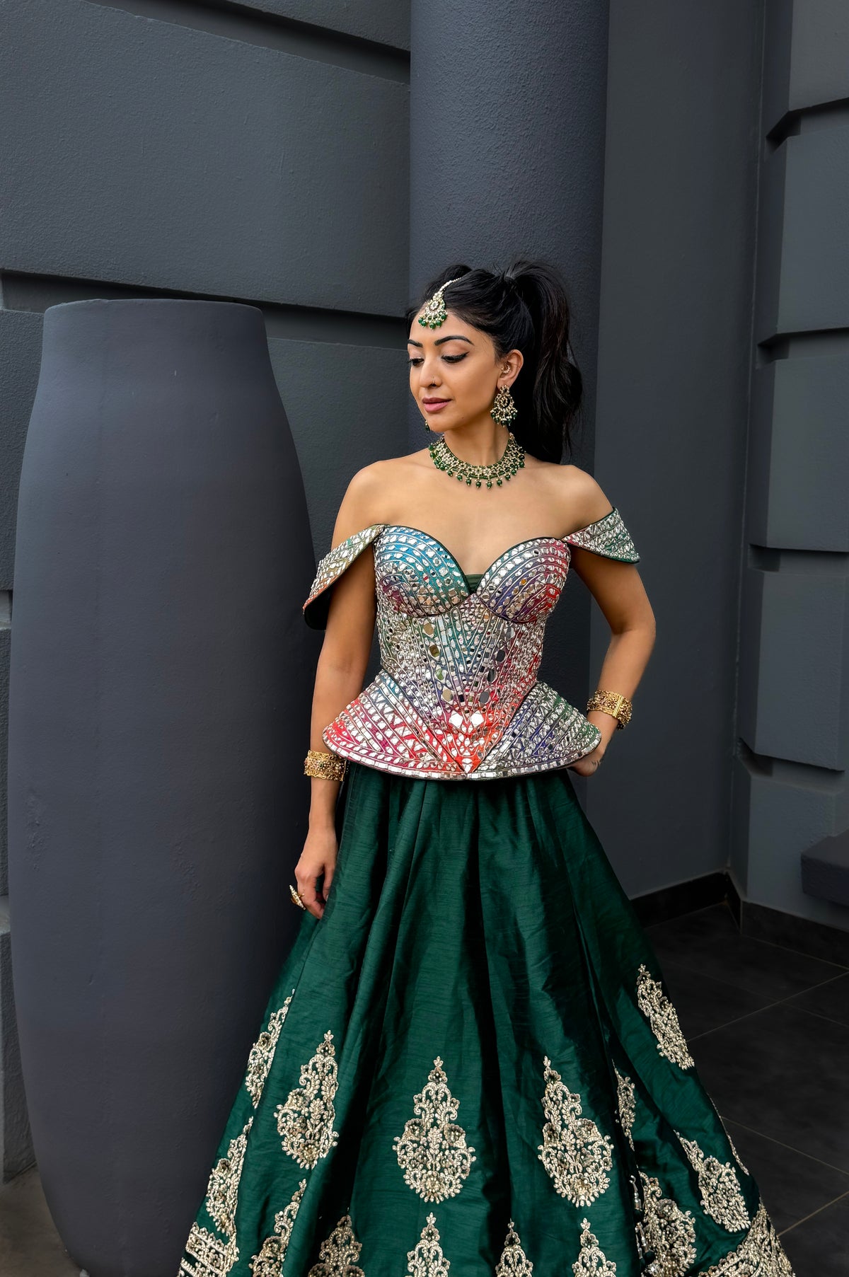 Colourful Corset Designer Ablah Work Blouse