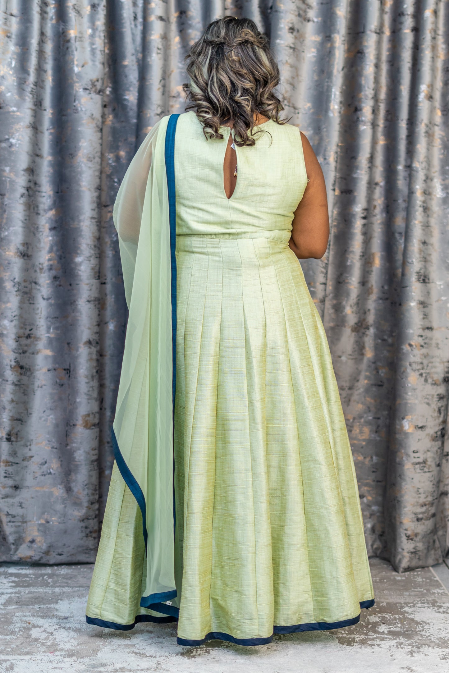 Light Green Raw Silk Punjabi Set
