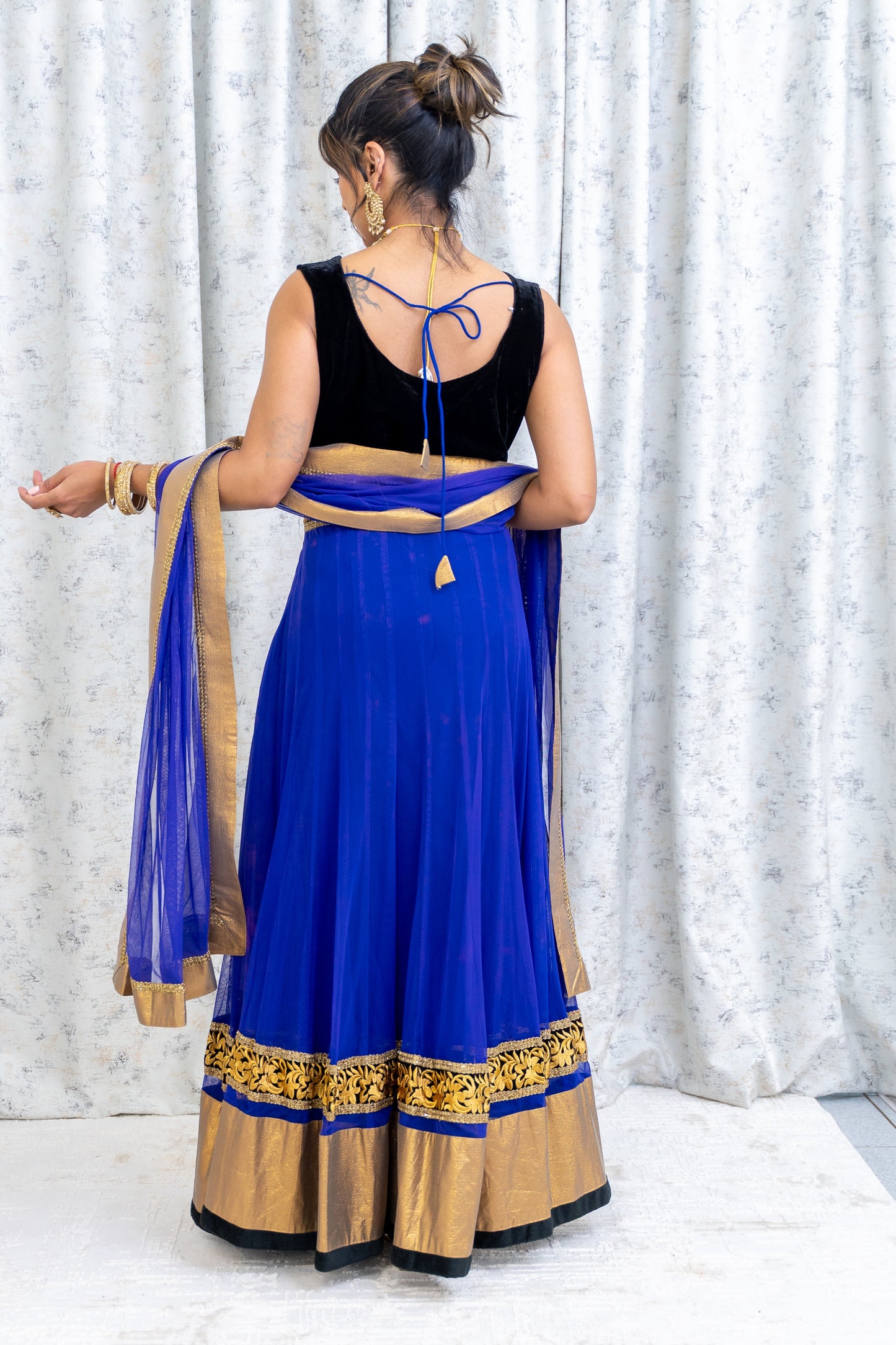 Royal Blue Net Punjabi Set