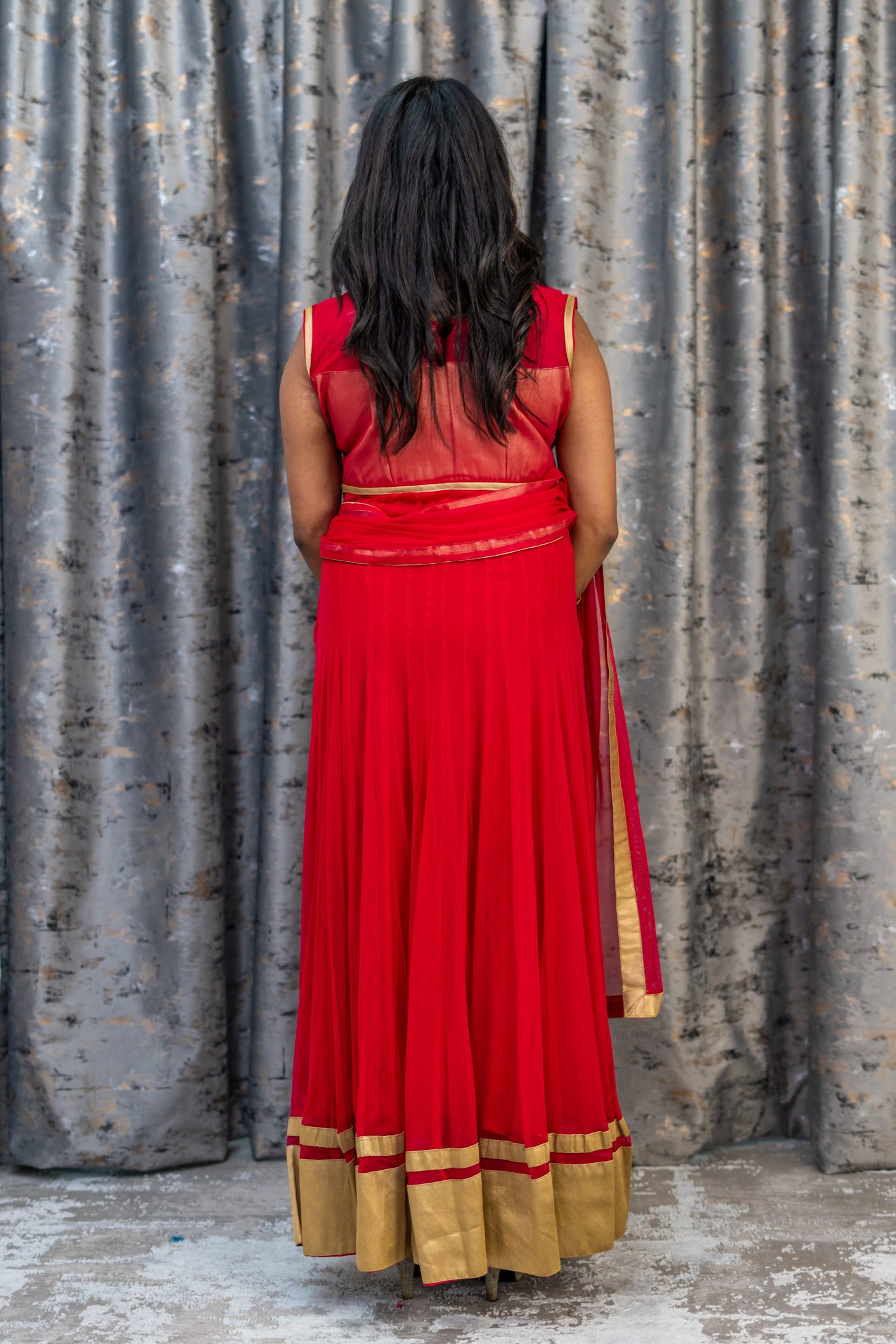 Red Net Punjabi Set