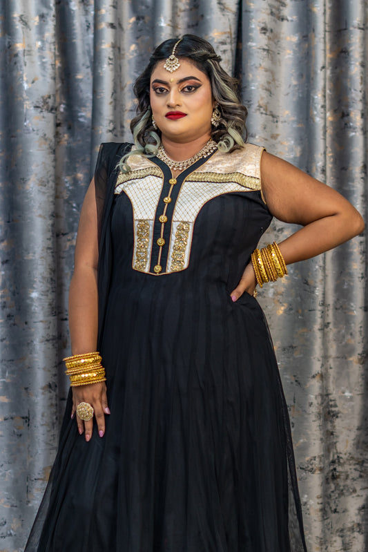 Black Net Punjabi Set