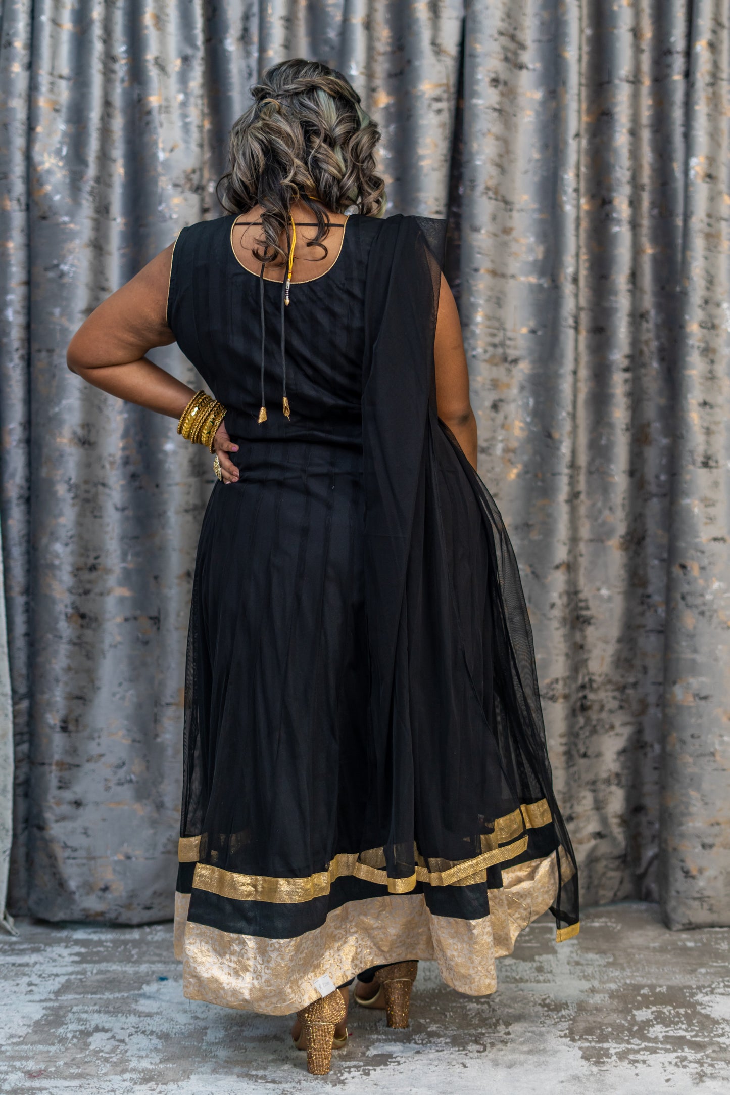 Black Net Punjabi Set