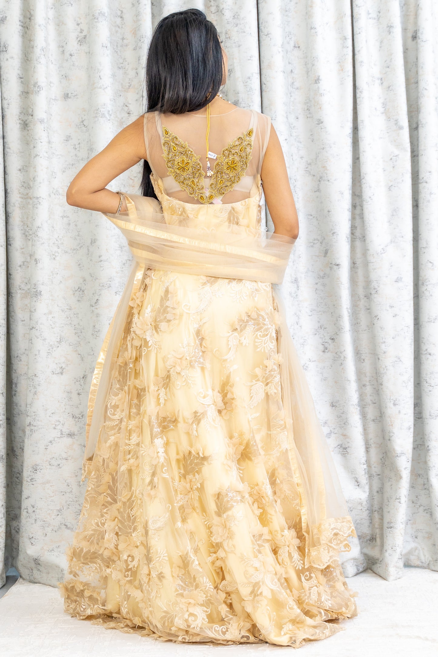 Cream Lace Punjab Set