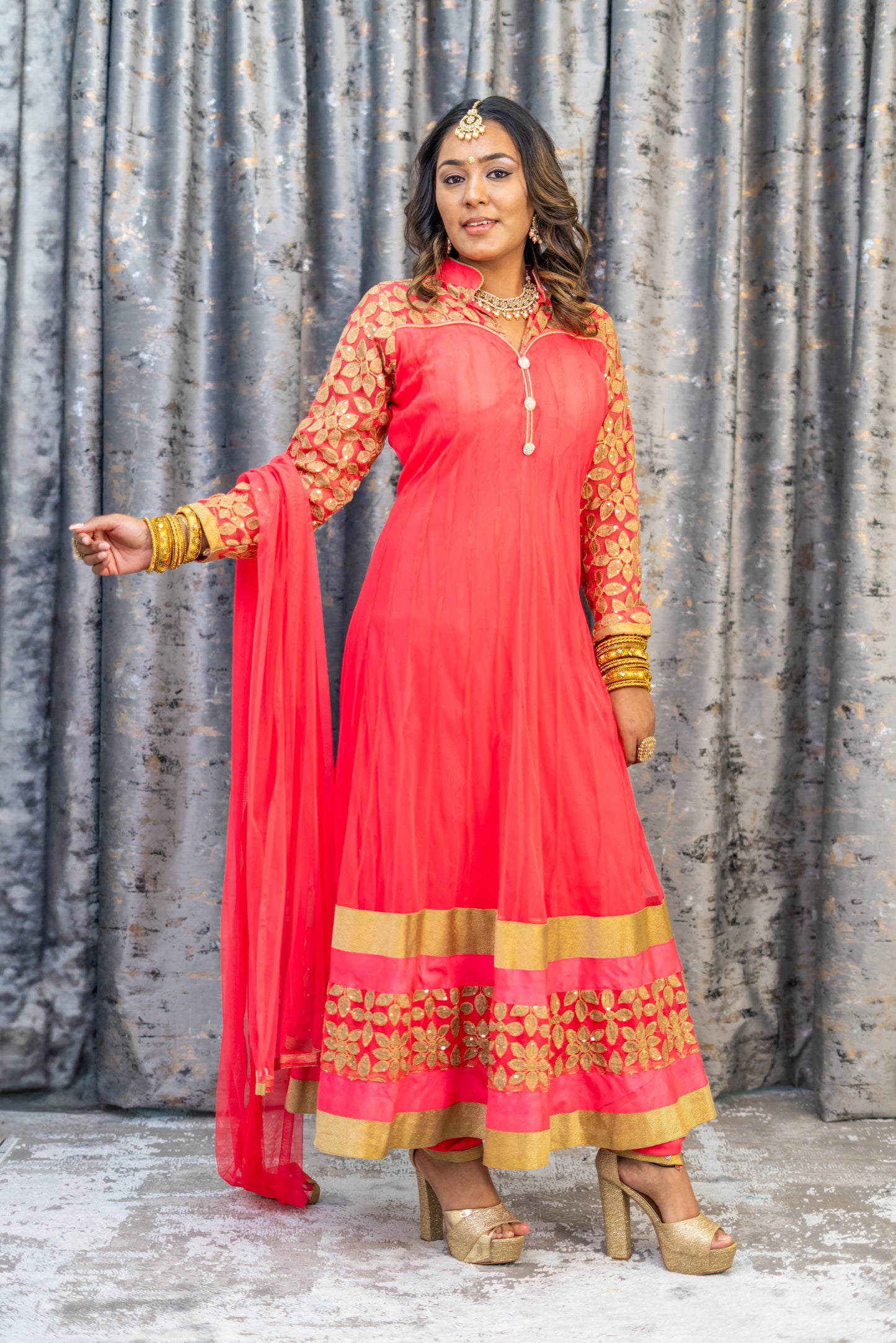 Coral Net Punjabi Set