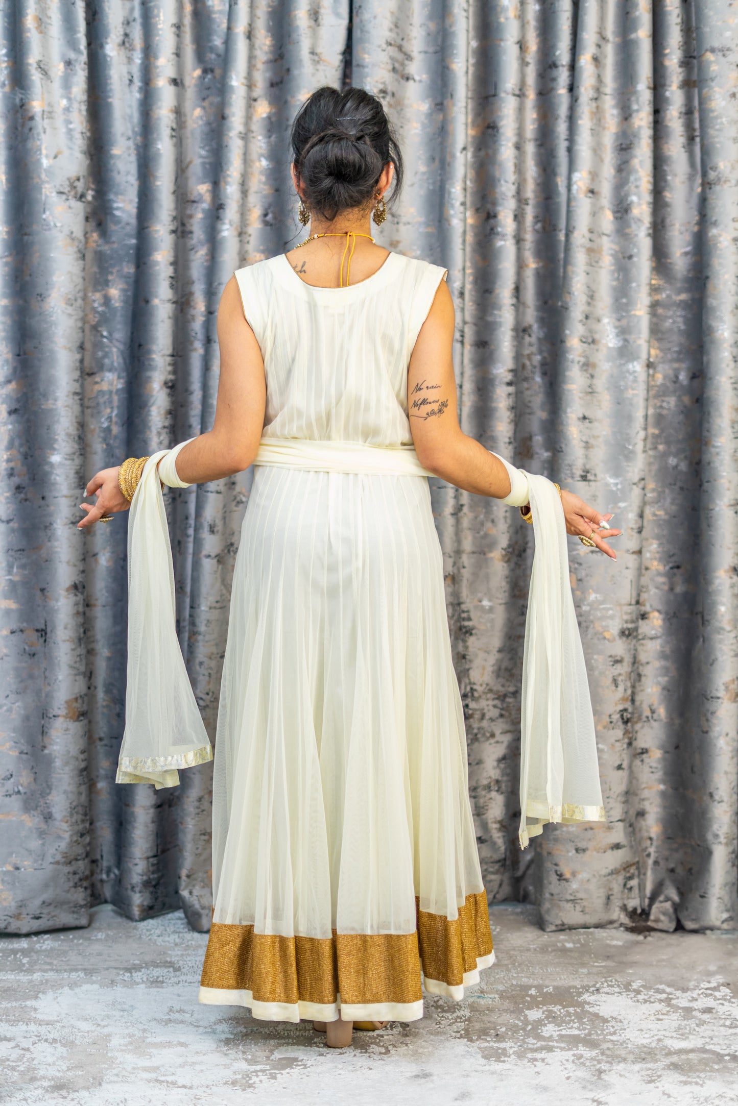 White Net Punjabi Set