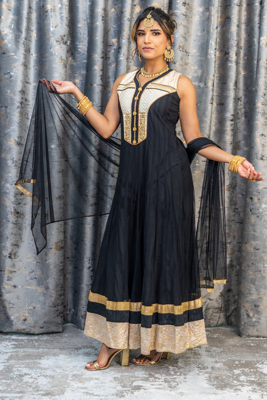 Black Net Punjabi Set