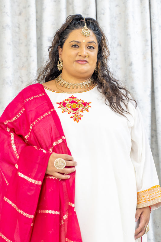 White Cotton Punjabi Set