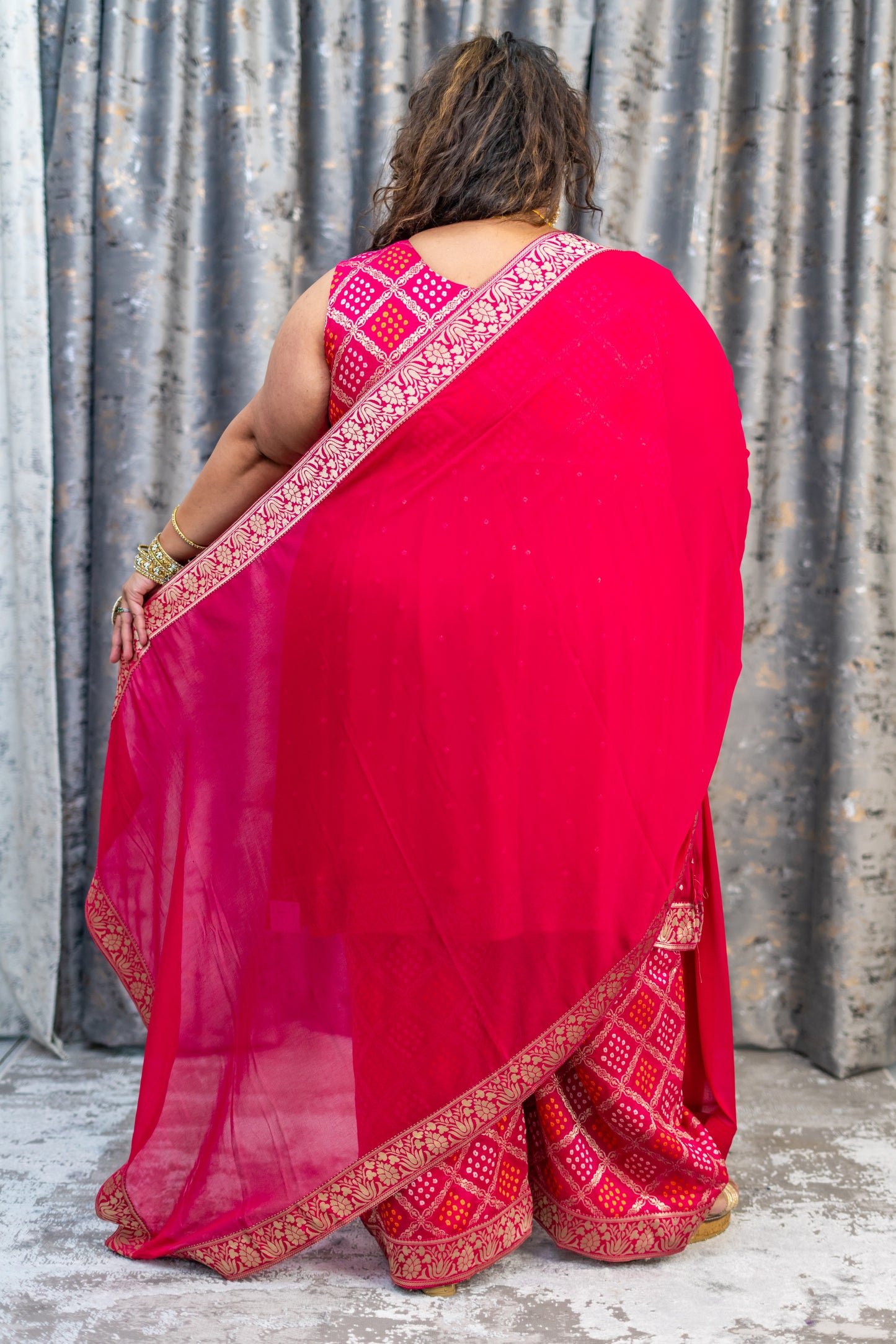 Rani Pink Soft Brocade Punjabi Set