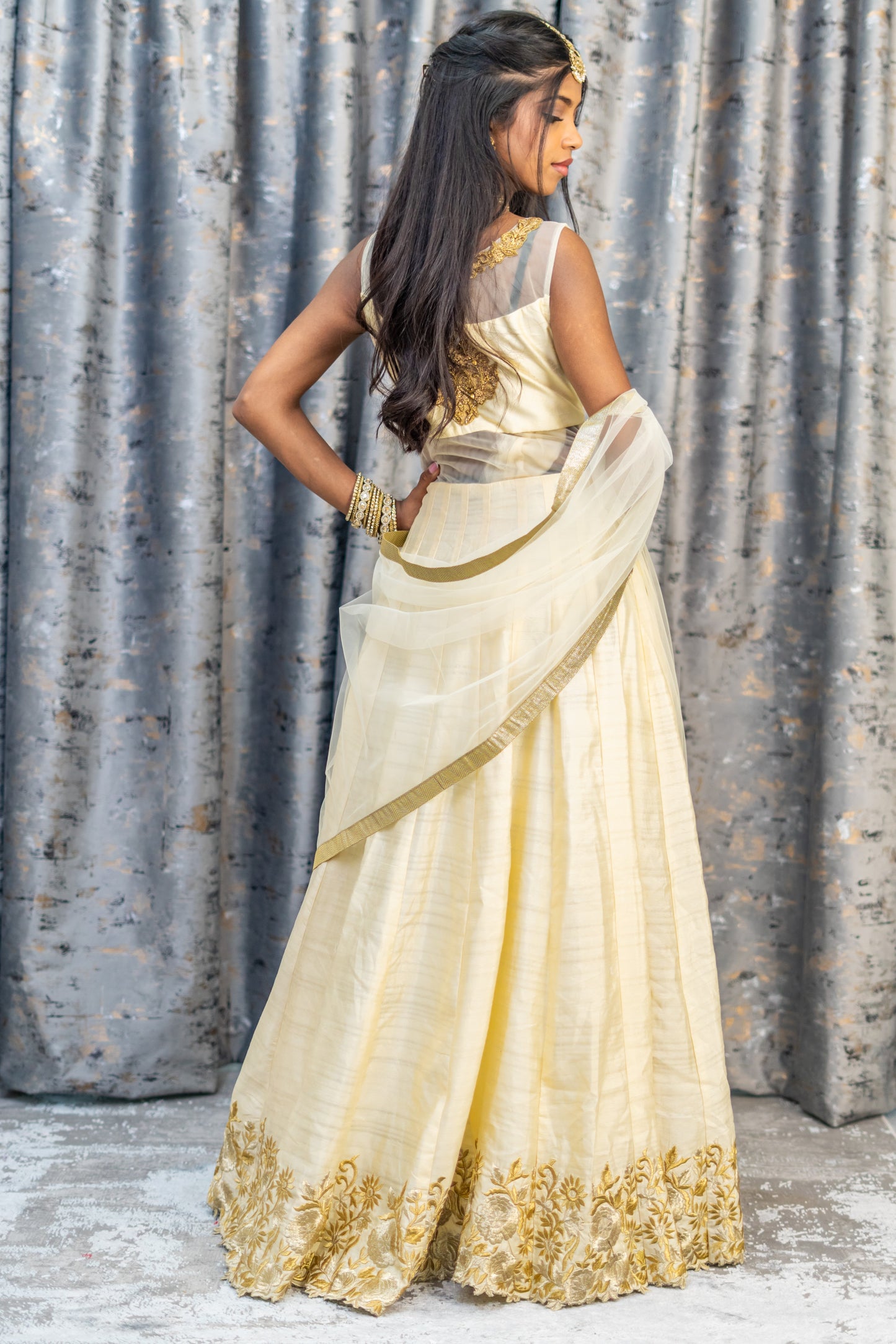 Cream Raw Silk Embroidered Punjabi Set