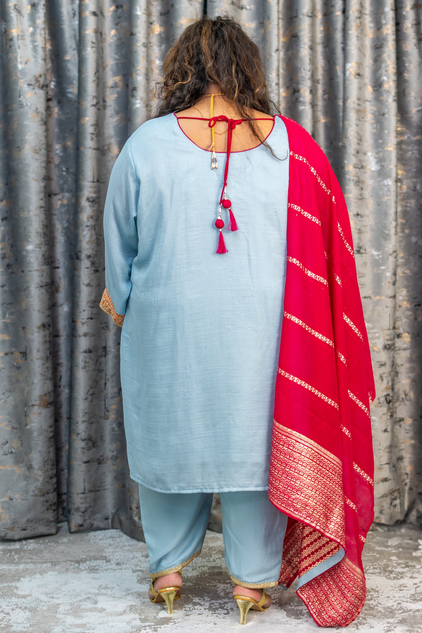 Sky Blue Cotton Punjabi Set