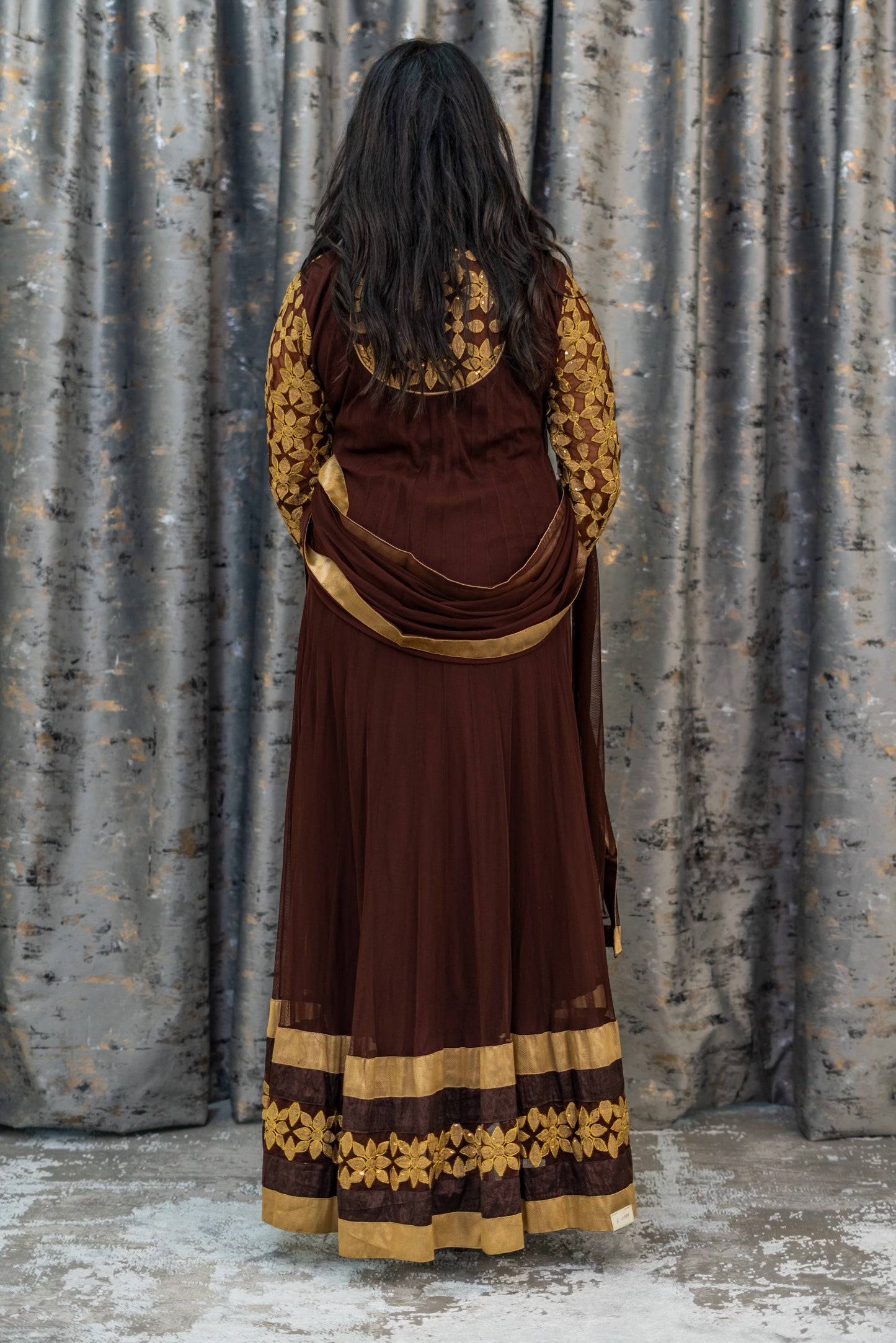 Brown Net Punjabi Set