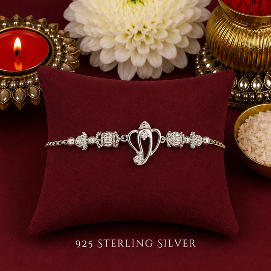 Cutout Ganesh 925 Sterling Silver Designer Bracelet