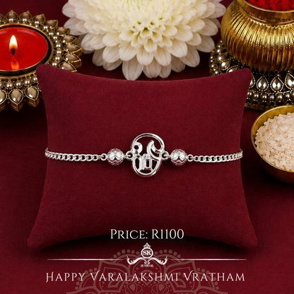 Tamil Aum 925 Sterling Silver Bracelet