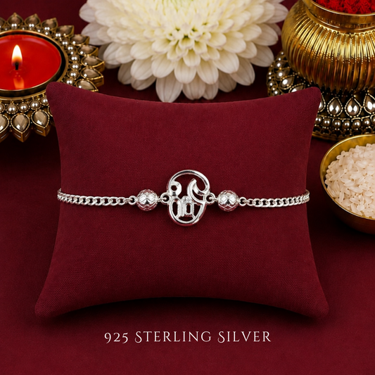Tamil Aum 925 Sterling Silver Bracelet