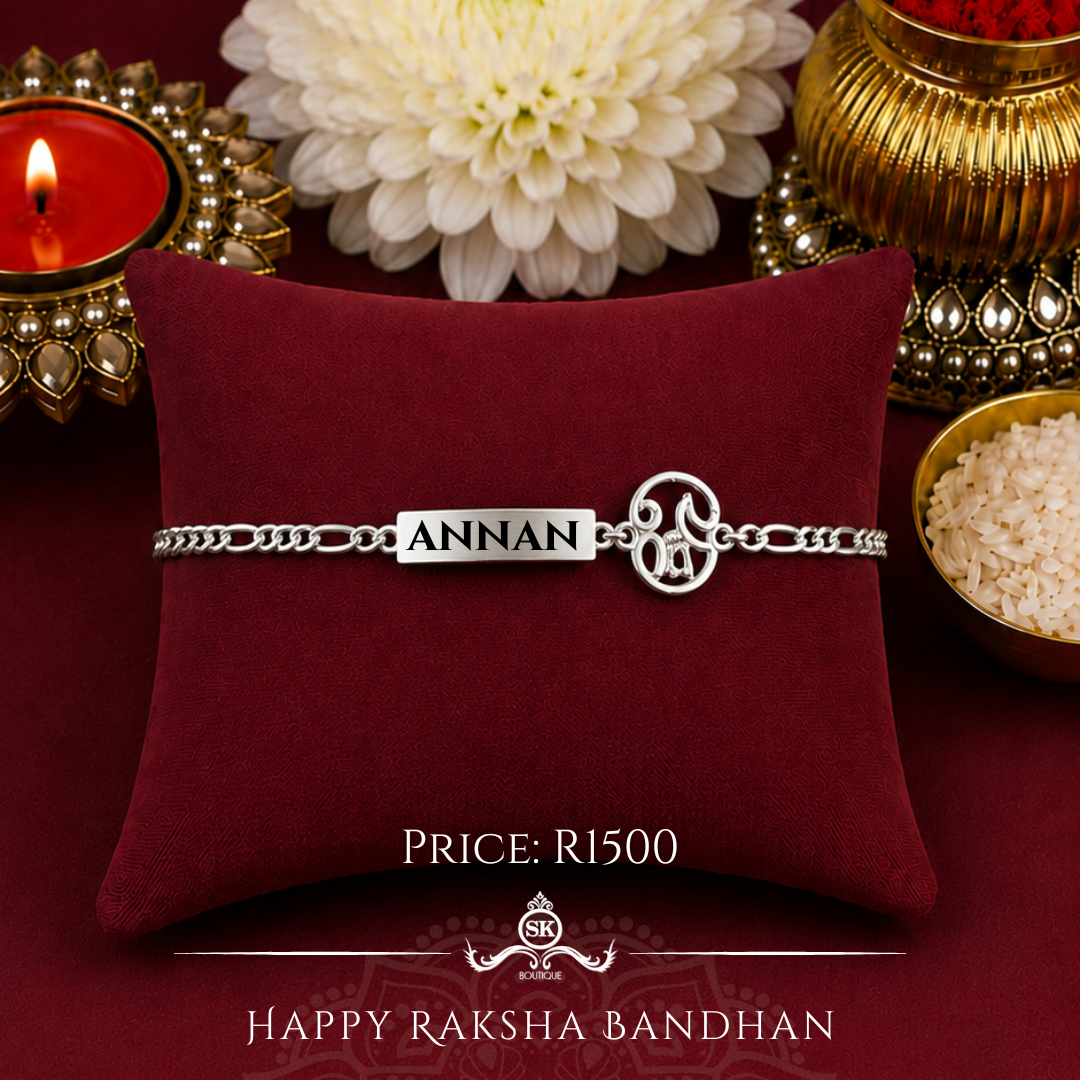 Tamil Aum Customisable Designer Rakhi Bracelet