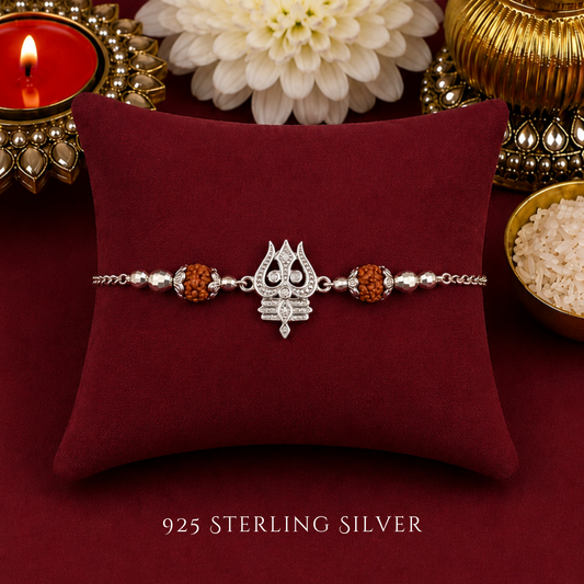 Trishul 925 Sterling Silver Designer Bracelet