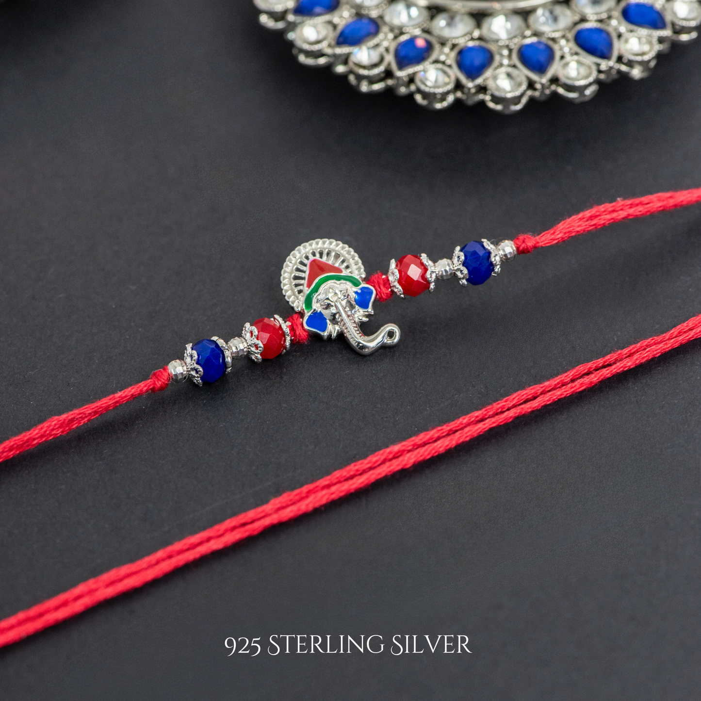Colourful Ganesh 925 Sterling Silver Designer Laxmi String