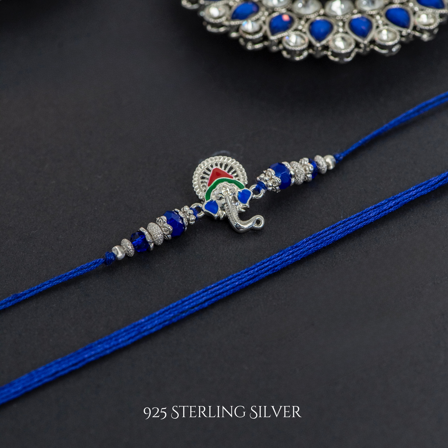 Colourful Ganesh 925 Sterling Silver Designer Laxmi String