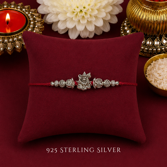 Hanuman Ji Sterling Silver Designer Rakhi