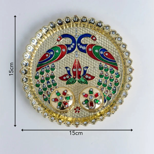 Red & Gold Peacock Tray