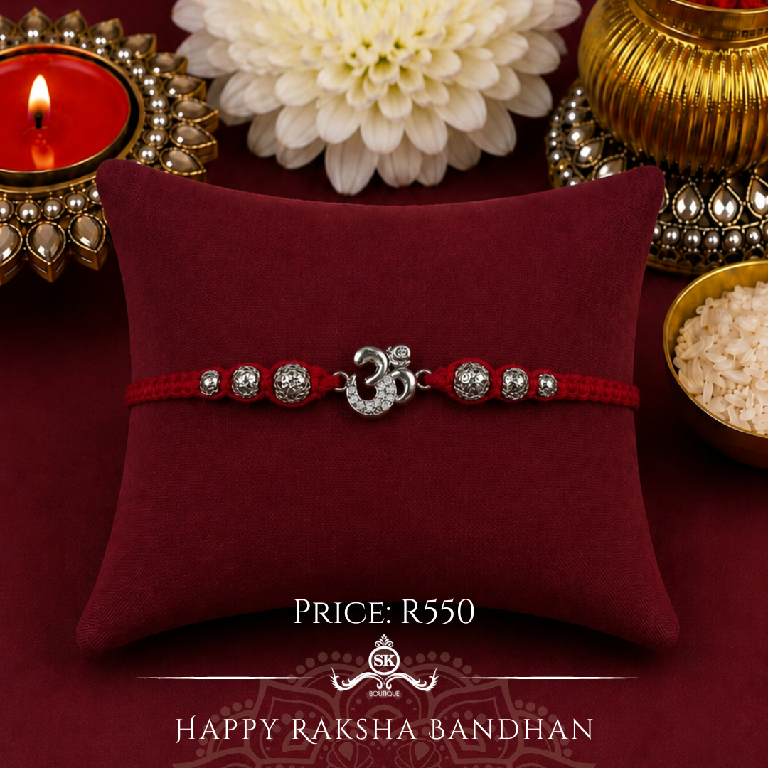 Knotted Aum Sterling Silver Designer Rakhi