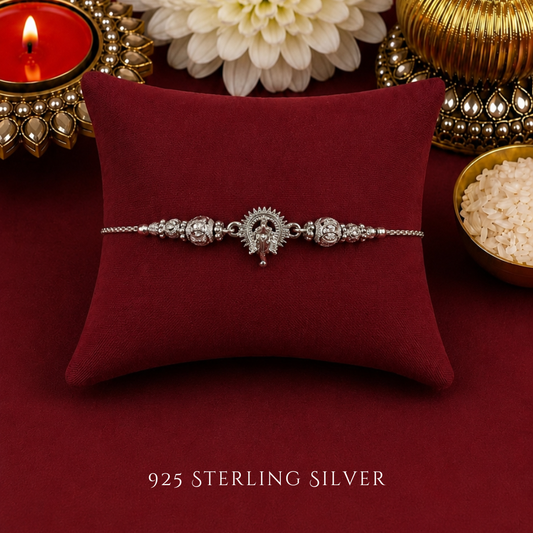 Small Ganesha Sterling Silver Designer Bracelet