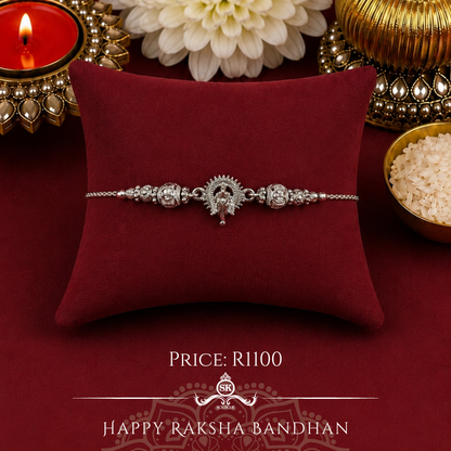 Small Ganesha Sterling Silver Designer Bracelet