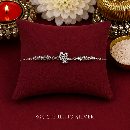 Mini Shivling Sterling Silver Designer Bracelet