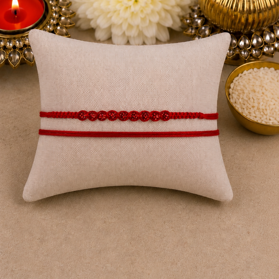 Red Swarovski Knotted Designer Laxmi String