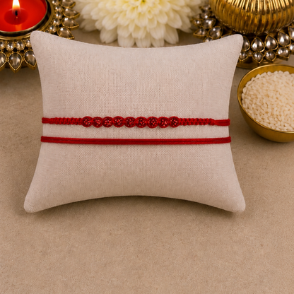 Red Swarovski Knotted Designer Laxmi String