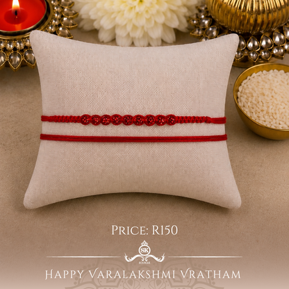 Red Swarovski Knotted Designer Laxmi String