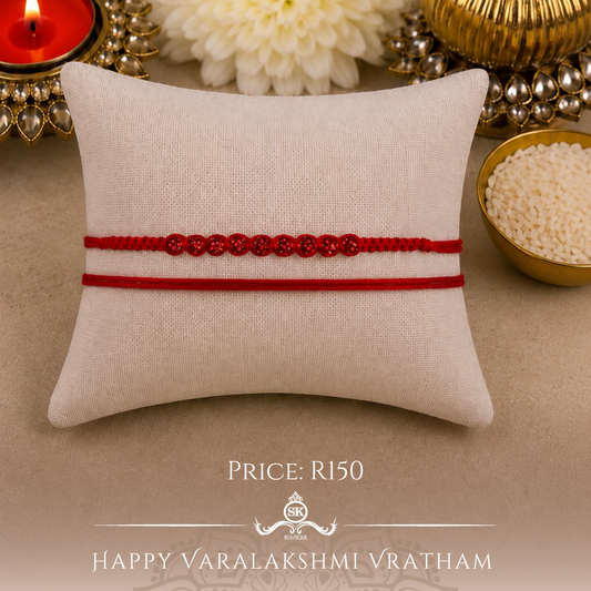 Red Swarovski Knotted Designer Laxmi String