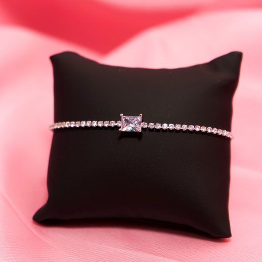 Rectangular Center Tennis Bracelets