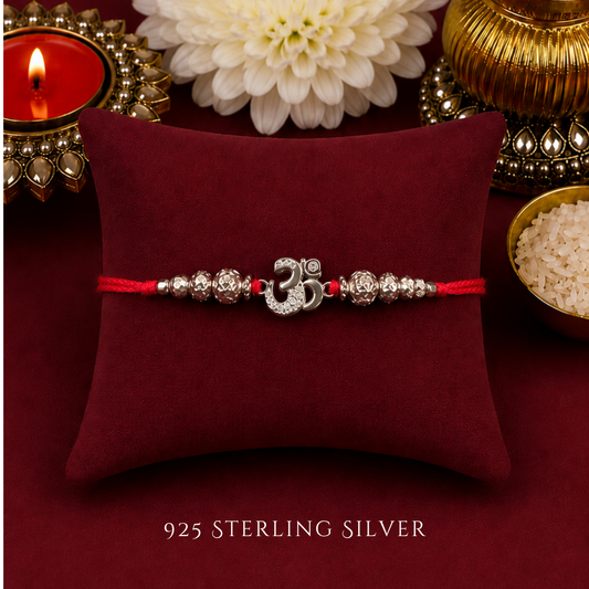 Aum 925 Sterling Silver Desigenr Rakhi