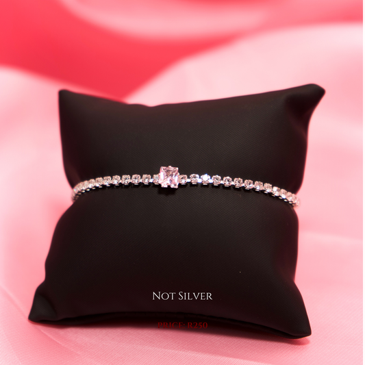 Pink Center Tennis Bracelets