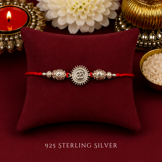 Aum 925 Sterling Silver Desigenr Rakhi