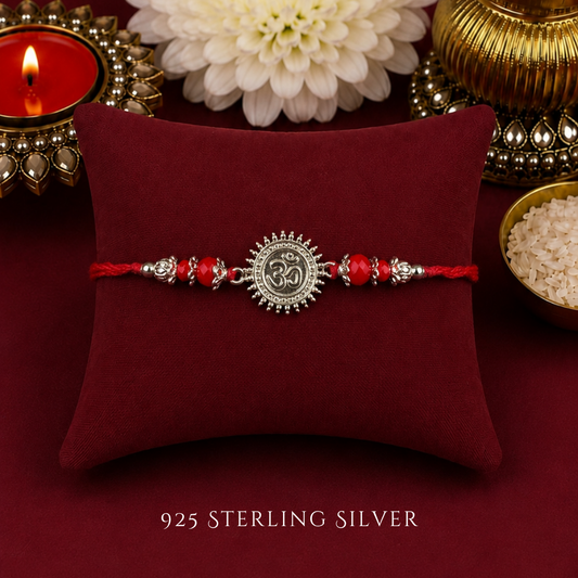 Aum 925 Sterling Silver Desigenr Rakhi