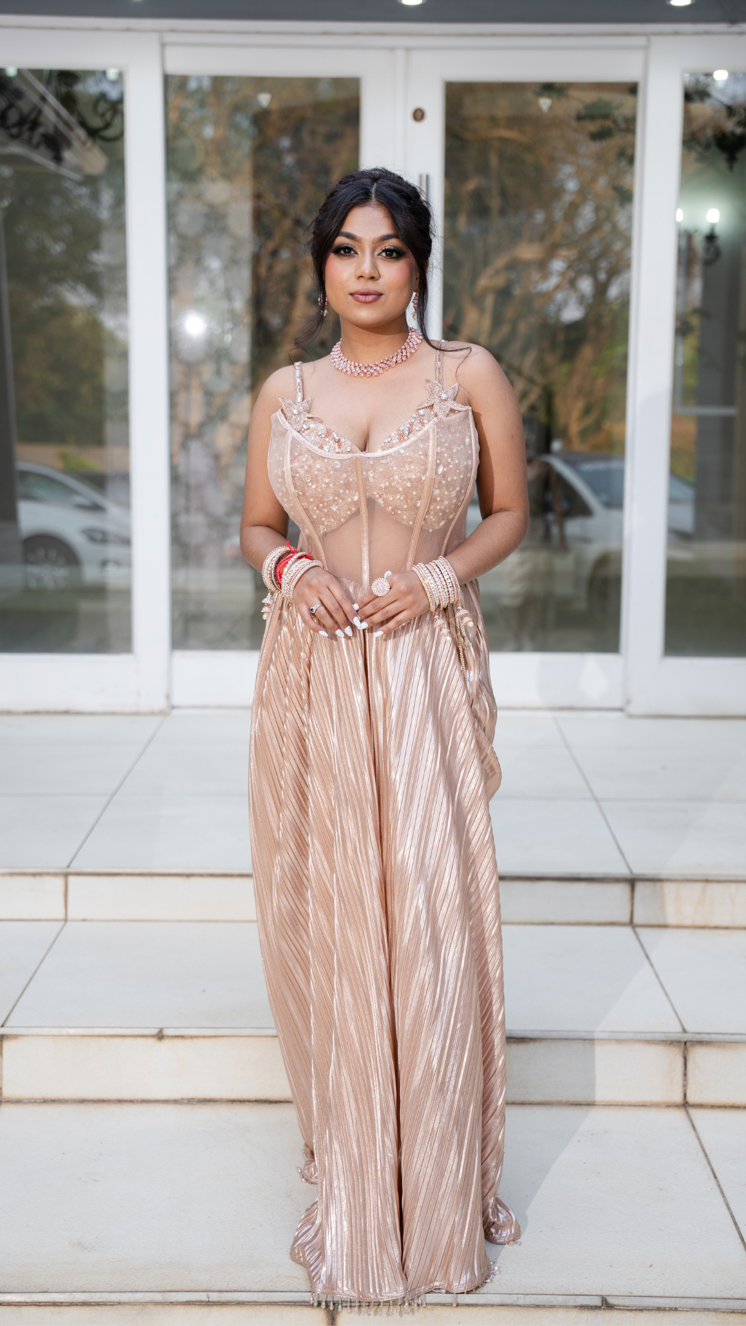 Crimped Rose Gold Set