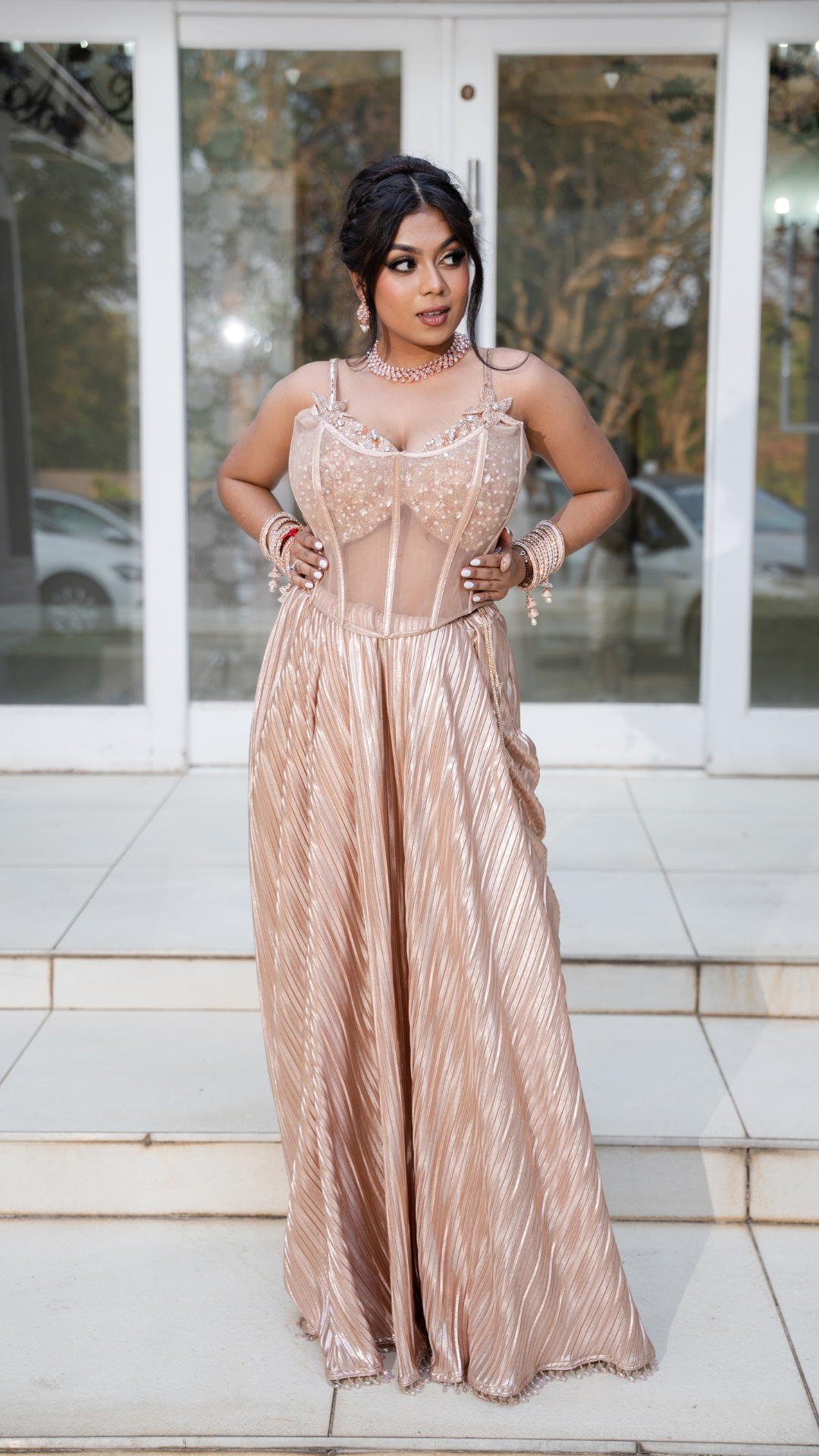 Crimped Rose Gold Set