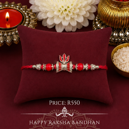 Damru 925 Sterling Silver Designer Rakhi