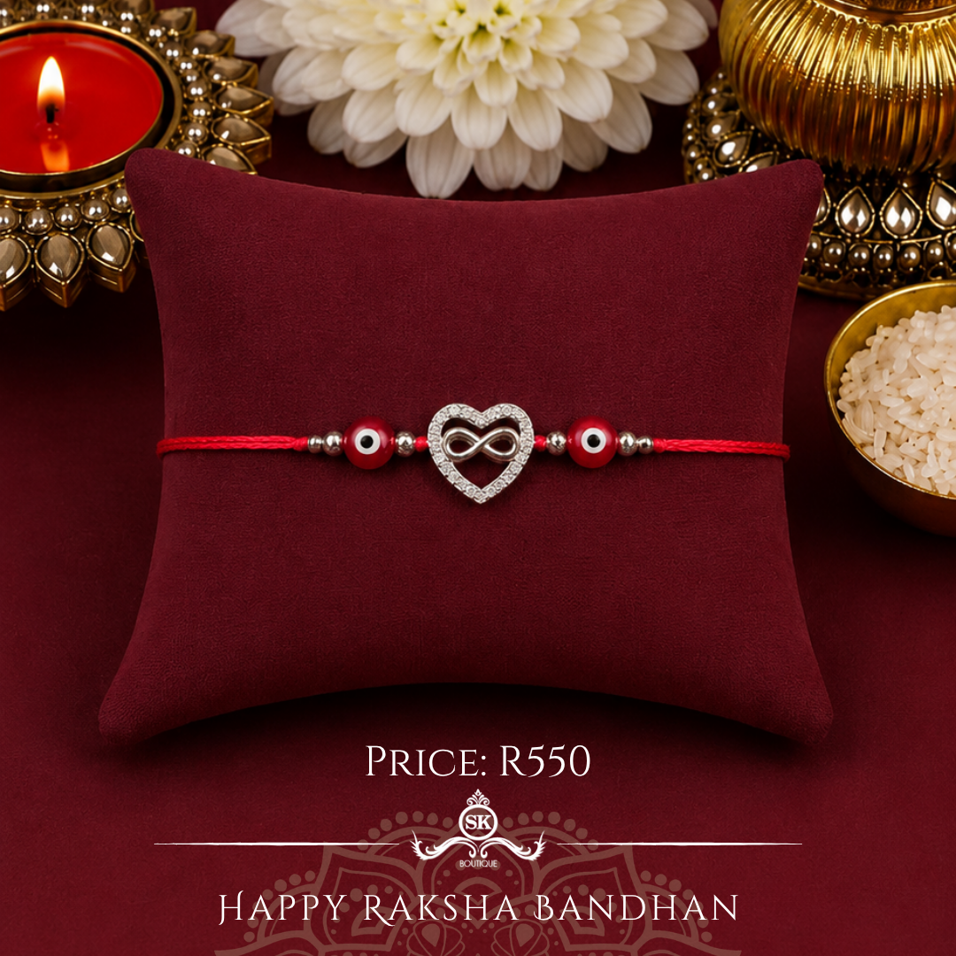 Heart 925 Sterling Silver Designer Rakhi