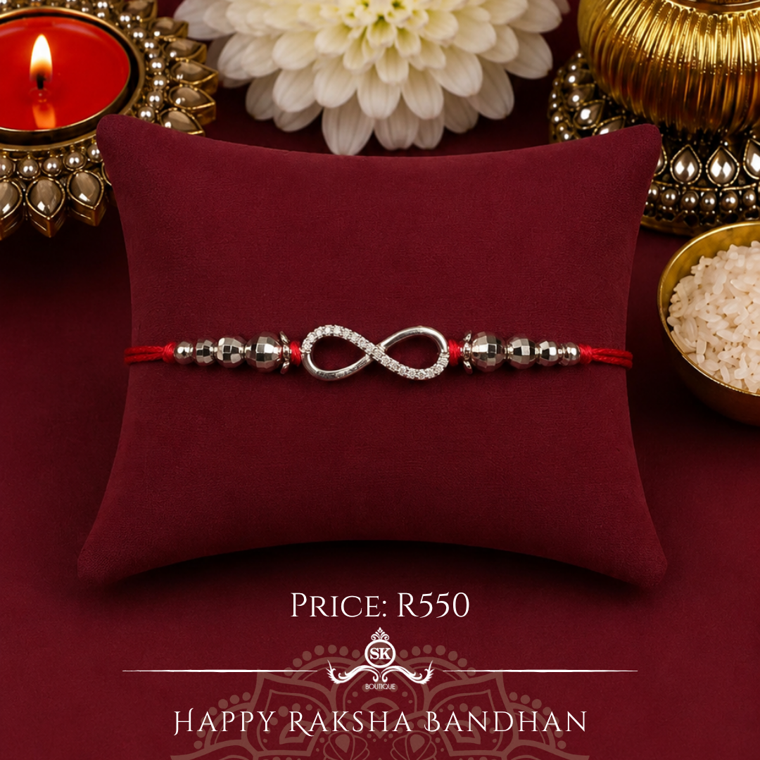 Medium Infinity Sterling Silver Designer Rakhi