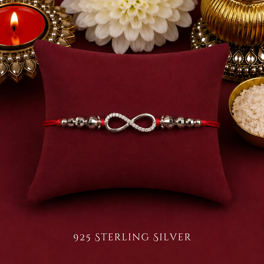 Medium Infinity Sterling Silver Designer Rakhi