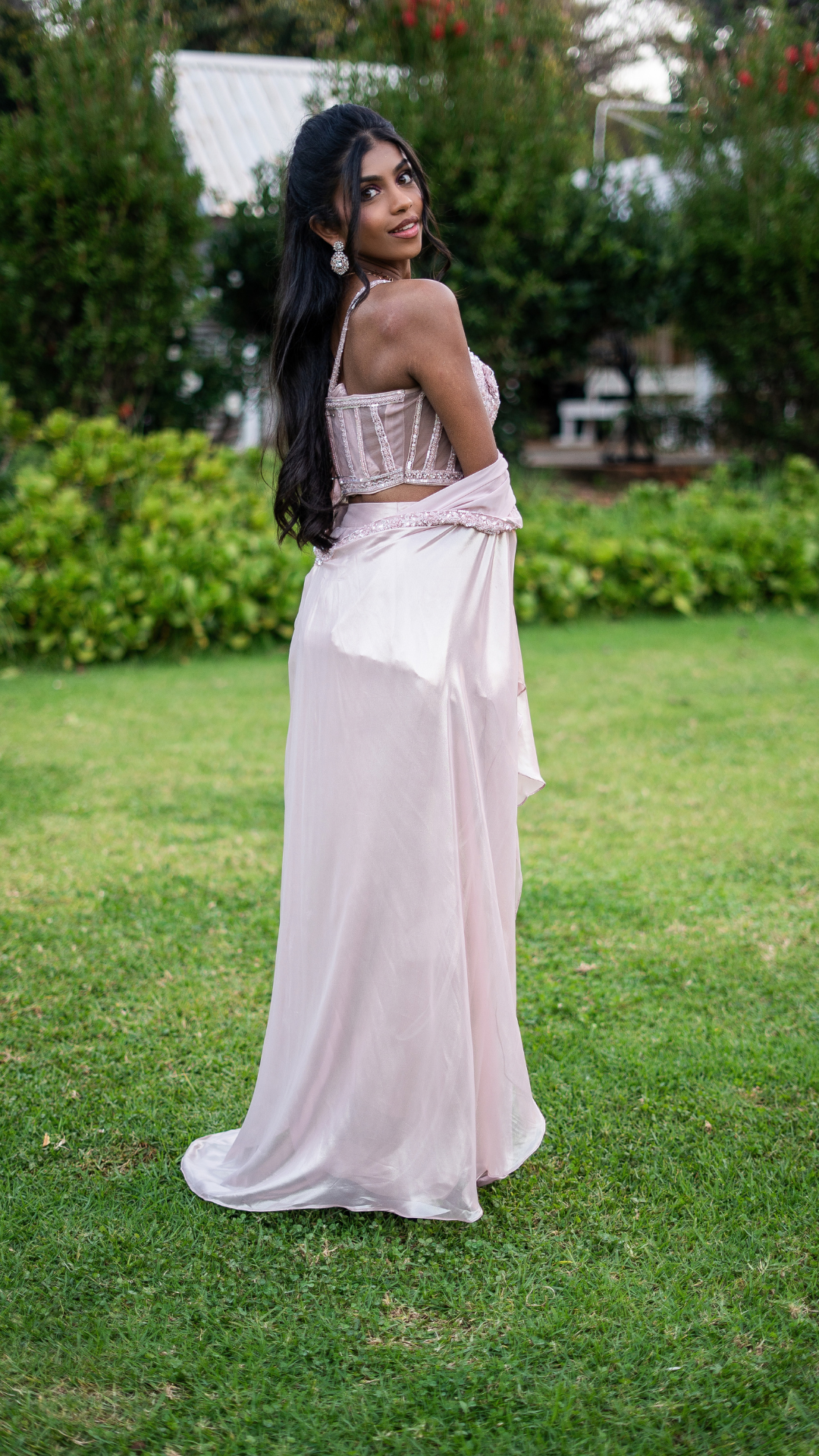 Pink Corset Cape Set
