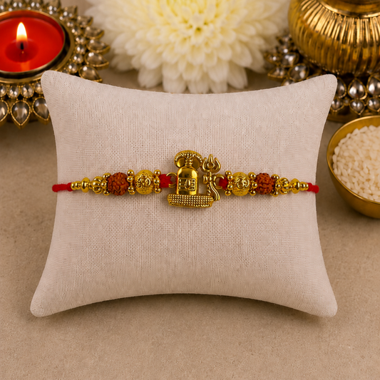 XL Shivling with Rudraksh Designer Rakhi