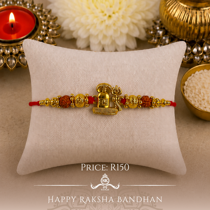 XL Shivling with Rudraksh Designer Rakhi