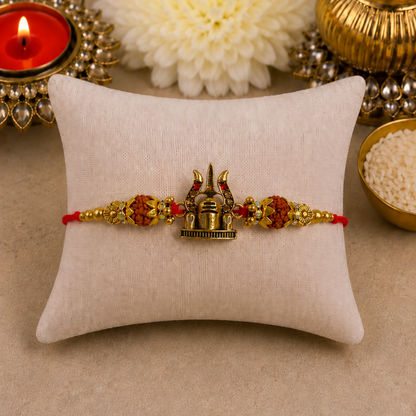 Shivling with Rudraksh Designer Rakhi