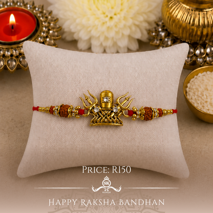 XL Shivling with Rudraksh Designer Rakhi