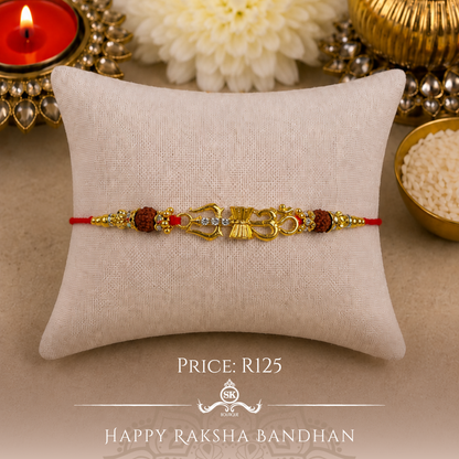 Trishul & Aum with Rudraksh Designer Rakhi