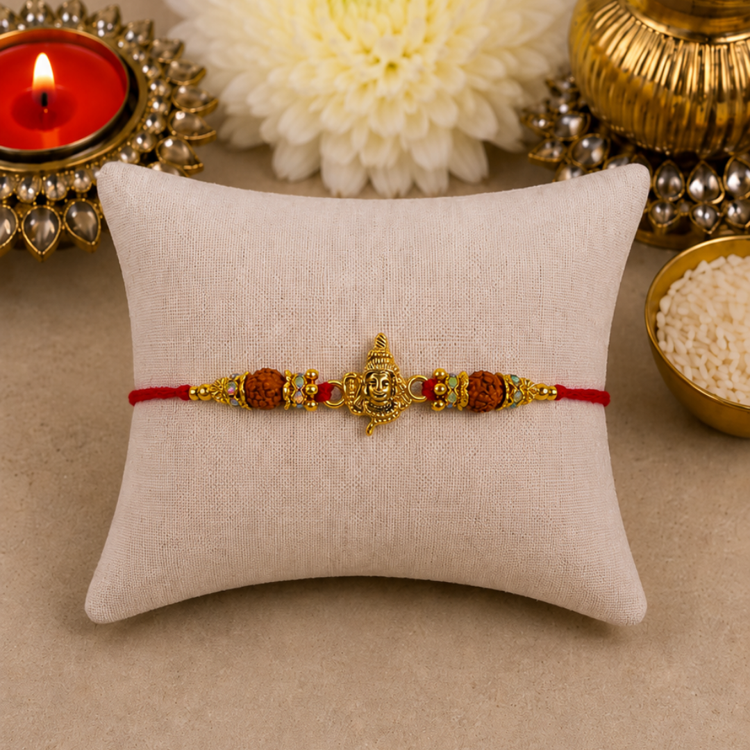 Lord Shiva with Rudraksh Designer Rakhi